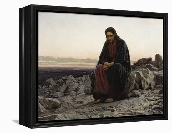 Christ in the Wilderness-Ivan Nikolaevich Kramskoi-Framed Stretched Canvas