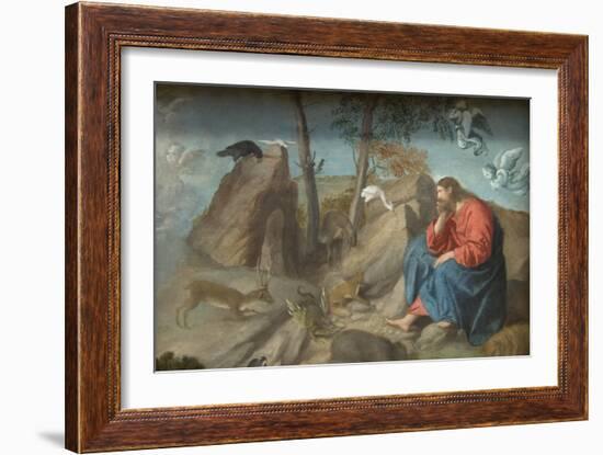 Christ in the Wilderness-Moretto Da Brescia-Framed Art Print