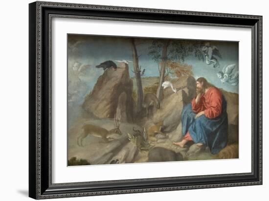 Christ in the Wilderness-Moretto Da Brescia-Framed Art Print