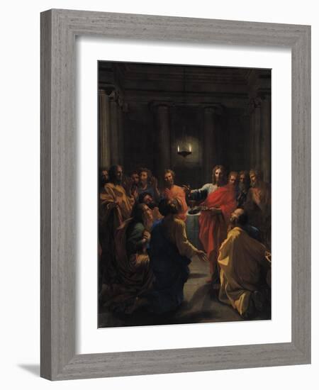 Christ Instituting the Eucharist, or the Last Supper, 1640-Nicolas Poussin-Framed Giclee Print