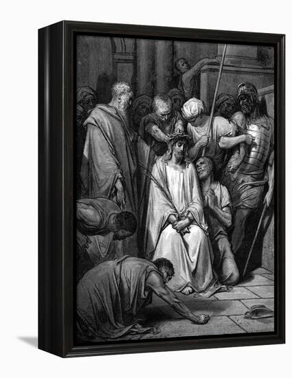 Christ Mocked and the Crown of Thorns Placed on His Head-Gustave Doré-Framed Premier Image Canvas