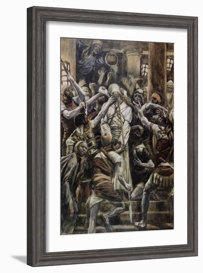 Christ Mocked in the House of Caiaphas-James Tissot-Framed Giclee Print