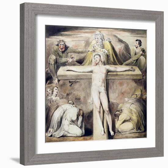 Christ Nailed to the Cross: the Third Hour-William Blake-Framed Giclee Print