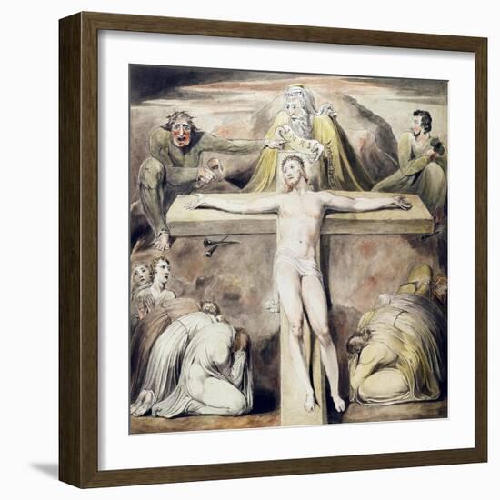 Christ Nailed to the Cross: the Third Hour-William Blake-Framed Giclee Print