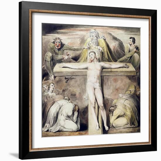 Christ Nailed to the Cross: the Third Hour-William Blake-Framed Giclee Print