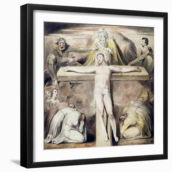 Christ Nailed to the Cross: the Third Hour-William Blake-Framed Giclee Print