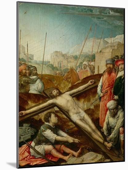 Christ nailed to the cross-Juan de Flandes-Mounted Premium Giclee Print