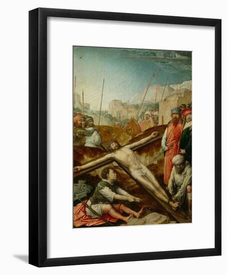 Christ nailed to the cross-Juan de Flandes-Framed Giclee Print