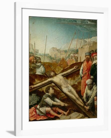 Christ nailed to the cross-Juan de Flandes-Framed Giclee Print