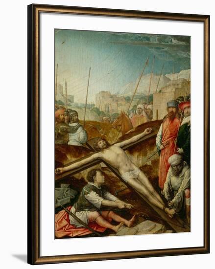 Christ nailed to the cross-Juan de Flandes-Framed Giclee Print