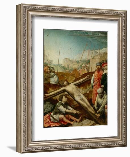 Christ nailed to the cross-Juan de Flandes-Framed Giclee Print