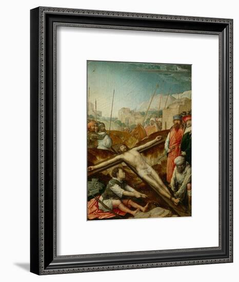 Christ nailed to the cross-Juan de Flandes-Framed Giclee Print