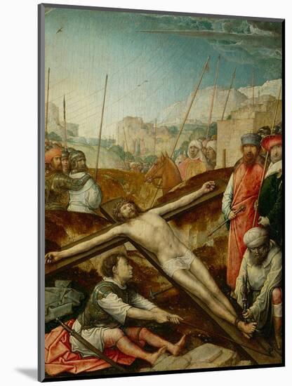 Christ nailed to the cross-Juan de Flandes-Mounted Giclee Print