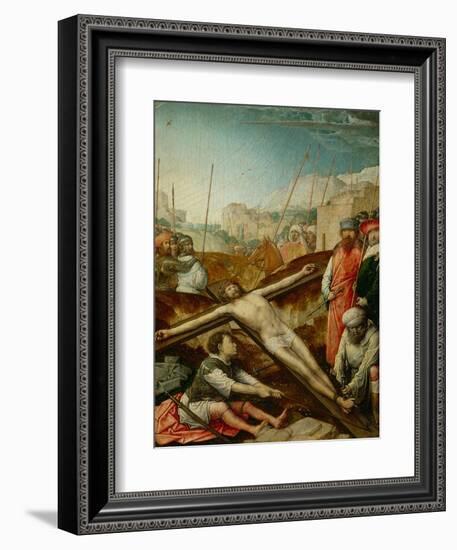 Christ nailed to the cross-Juan de Flandes-Framed Giclee Print