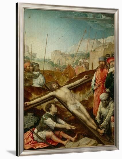 Christ nailed to the cross-Juan de Flandes-Framed Giclee Print