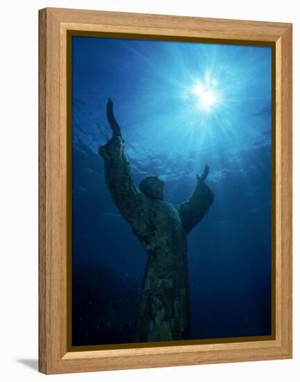 Christ of the Abyss Statue, Pennekamp State Park, FL-Shirley Vanderbilt-Framed Premier Image Canvas