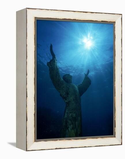 Christ of the Abyss Statue, Pennekamp State Park, FL-Shirley Vanderbilt-Framed Premier Image Canvas