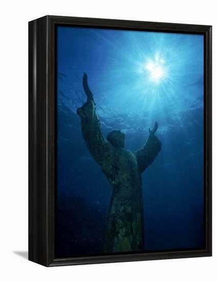 Christ of the Abyss Statue, Pennekamp State Park, FL-Shirley Vanderbilt-Framed Premier Image Canvas