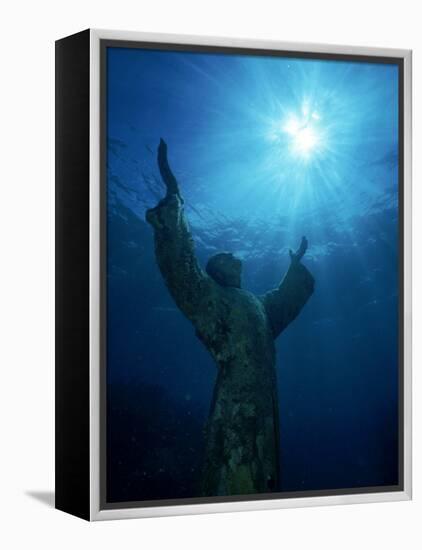 Christ of the Abyss Statue, Pennekamp State Park, FL-Shirley Vanderbilt-Framed Premier Image Canvas