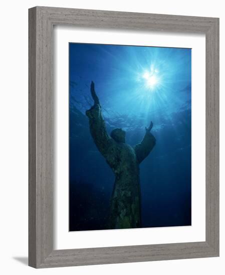 Christ of the Abyss Statue, Pennekamp State Park, FL-Shirley Vanderbilt-Framed Photographic Print