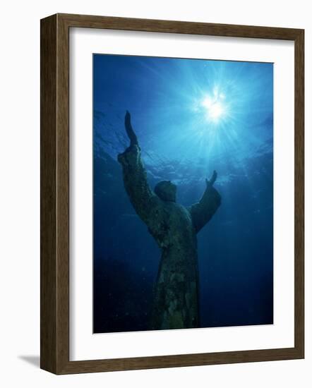 Christ of the Abyss Statue, Pennekamp State Park, FL-Shirley Vanderbilt-Framed Photographic Print