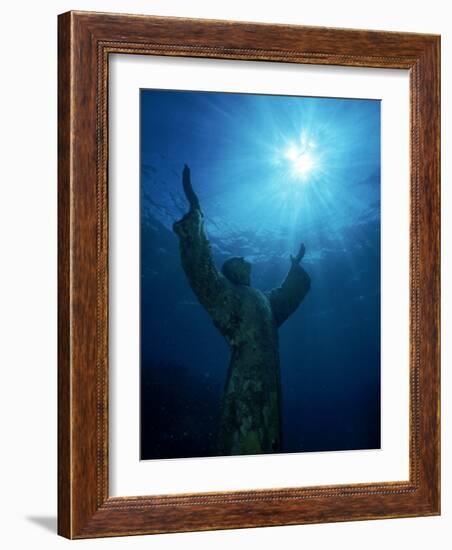 Christ of the Abyss Statue, Pennekamp State Park, FL-Shirley Vanderbilt-Framed Photographic Print