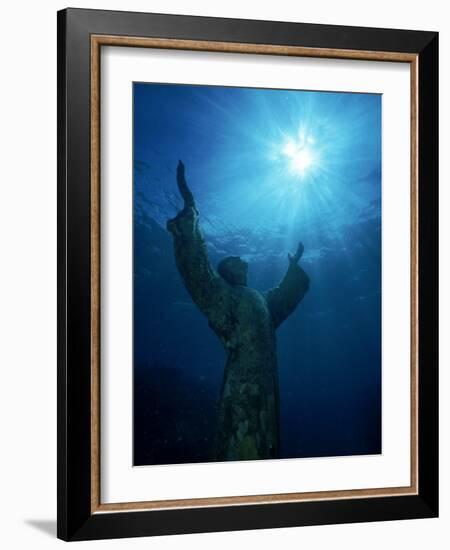 Christ of the Abyss Statue, Pennekamp State Park, FL-Shirley Vanderbilt-Framed Photographic Print