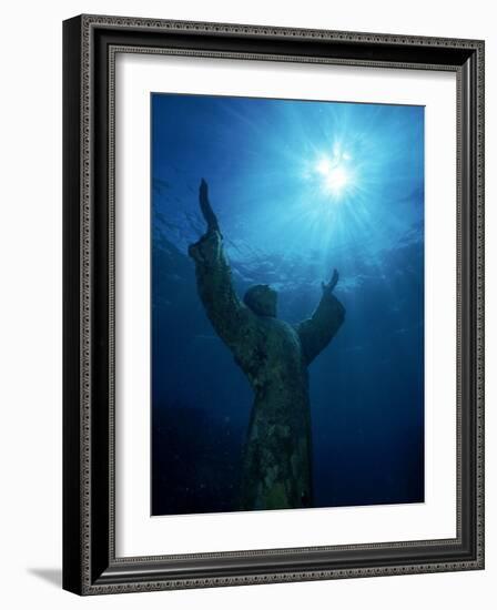 Christ of the Abyss Statue, Pennekamp State Park, FL-Shirley Vanderbilt-Framed Photographic Print