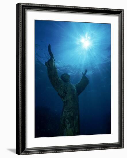 Christ of the Abyss Statue, Pennekamp State Park, FL-Shirley Vanderbilt-Framed Photographic Print