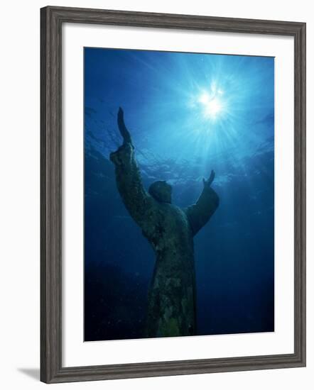 Christ of the Abyss Statue, Pennekamp State Park, FL-Shirley Vanderbilt-Framed Photographic Print