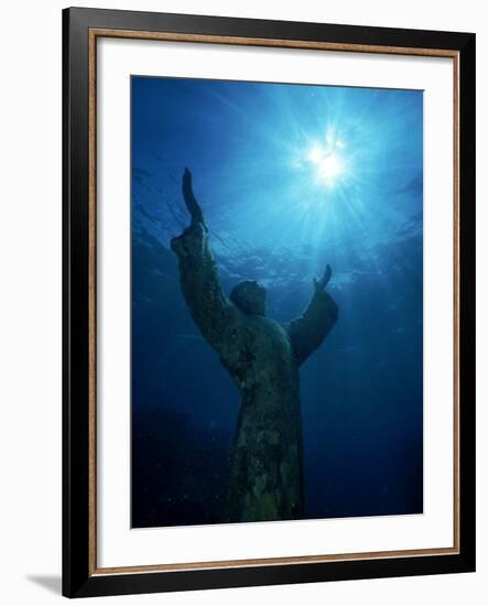 Christ of the Abyss Statue, Pennekamp State Park, FL-Shirley Vanderbilt-Framed Photographic Print