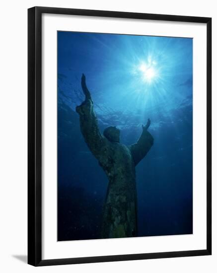 Christ of the Abyss Statue, Pennekamp State Park, FL-Shirley Vanderbilt-Framed Photographic Print