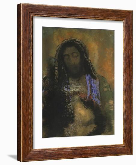 Christ of the Sacred Heart-Odilon Redon-Framed Giclee Print