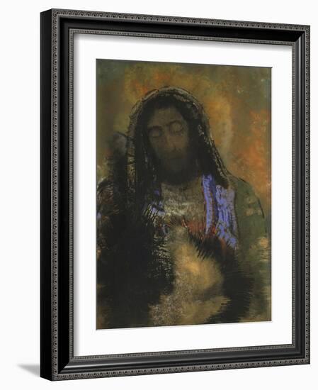 Christ of the Sacred Heart-Odilon Redon-Framed Giclee Print