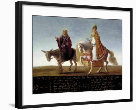 Christ on a Donkey, the Pope on Horseback-null-Framed Giclee Print