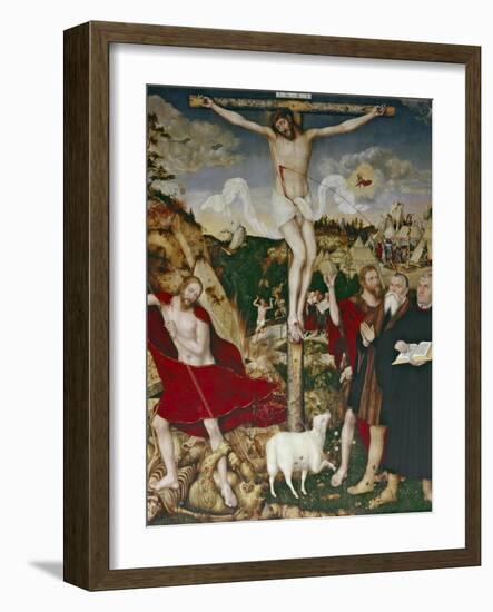 Christ on the Cross, 1552-55-Lucas Cranach the Elder-Framed Giclee Print