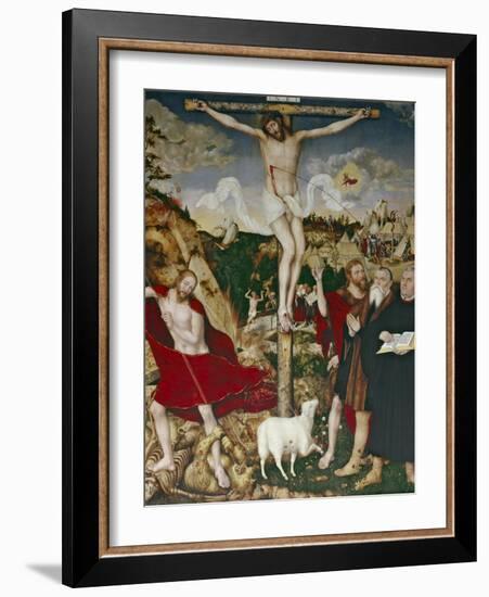 Christ on the Cross, 1552-55-Lucas Cranach the Elder-Framed Giclee Print