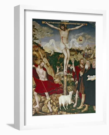 Christ on the Cross, 1552-55-Lucas Cranach the Elder-Framed Giclee Print