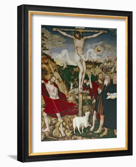 Christ on the Cross, 1552-55-Lucas Cranach the Elder-Framed Giclee Print