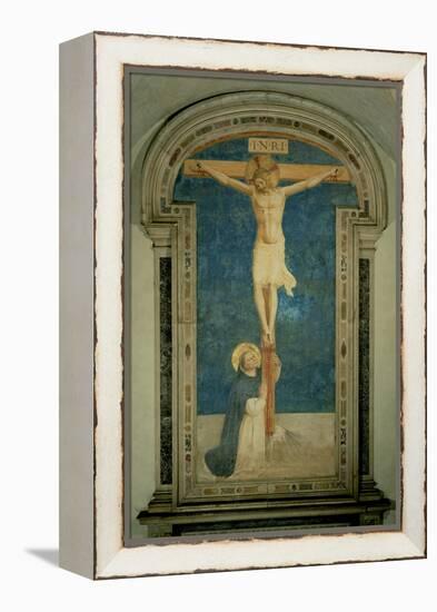 Christ on the Cross Adored by St. Dominic-Fra Angelico-Framed Premier Image Canvas