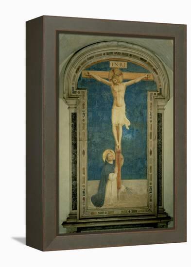 Christ on the Cross Adored by St. Dominic-Fra Angelico-Framed Premier Image Canvas