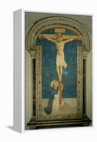 Christ on the Cross Adored by St. Dominic-Fra Angelico-Framed Premier Image Canvas