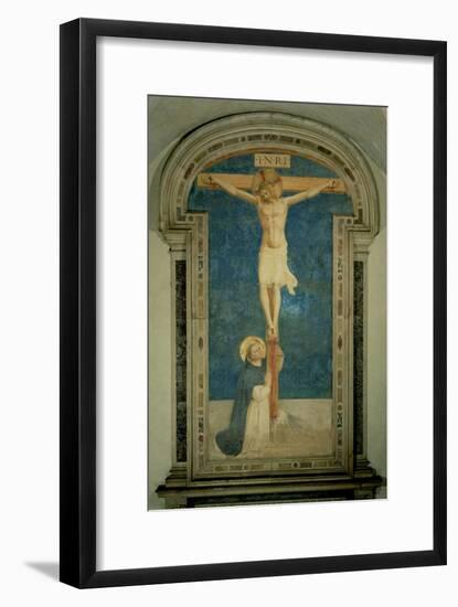 Christ on the Cross Adored by St. Dominic-Fra Angelico-Framed Giclee Print