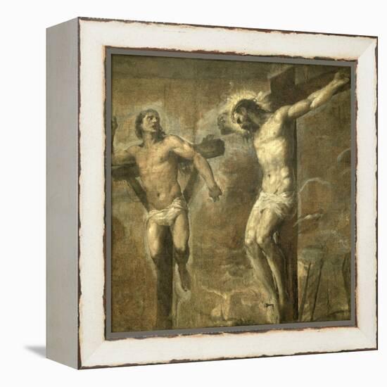 Christ on the Cross and the Good Thief, c.1565-Titian (Tiziano Vecelli)-Framed Premier Image Canvas