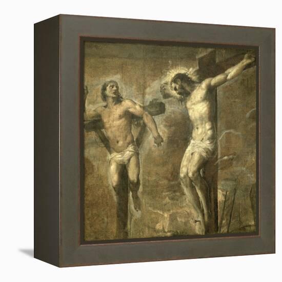 Christ on the Cross and the Good Thief, c.1565-Titian (Tiziano Vecelli)-Framed Premier Image Canvas