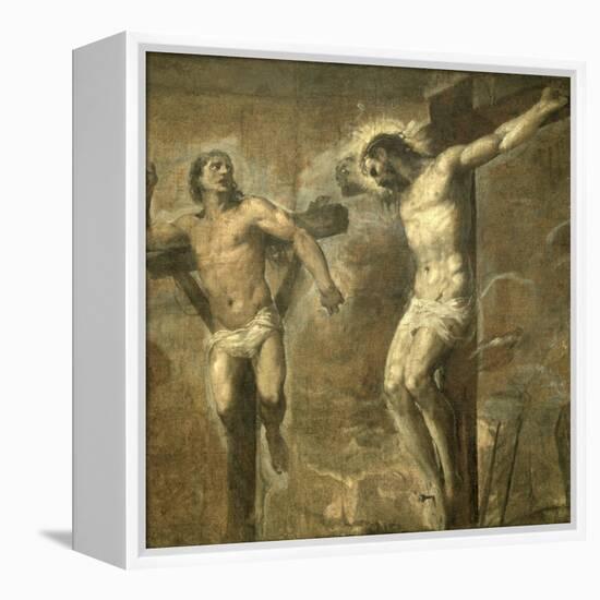 Christ on the Cross and the Good Thief, c.1565-Titian (Tiziano Vecelli)-Framed Premier Image Canvas