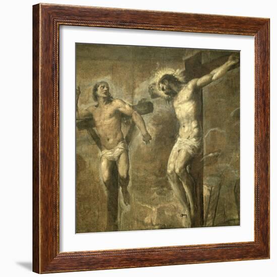 Christ on the Cross and the Good Thief, c.1565-Titian (Tiziano Vecelli)-Framed Giclee Print