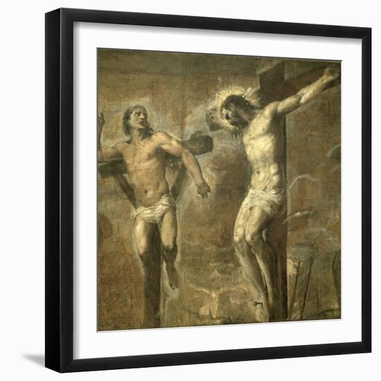 Christ on the Cross and the Good Thief, c.1565-Titian (Tiziano Vecelli)-Framed Giclee Print