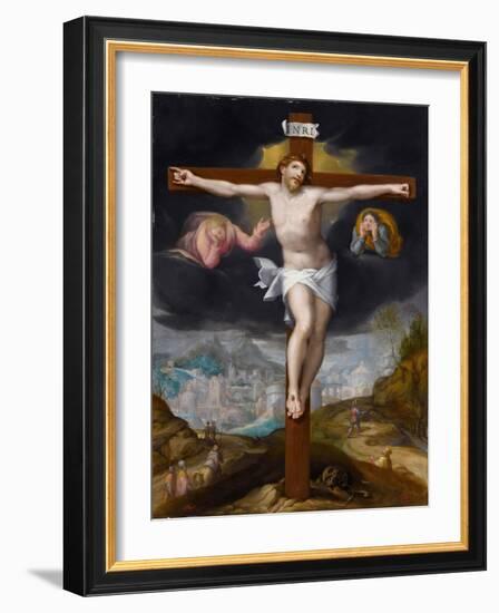 Christ on the Cross Between Two Angels-Gillis Mostaert-Framed Giclee Print