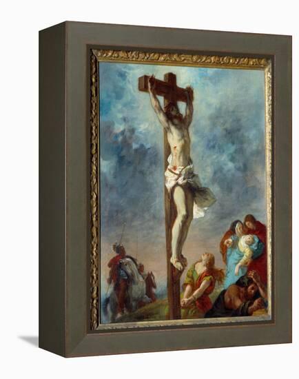 Christ on the Cross. Painting by Eugene Delacroix (1798-1863), 1853. Oil on Canvas Dim: 0.73 X 0.59-Ferdinand Victor Eugene Delacroix-Framed Premier Image Canvas